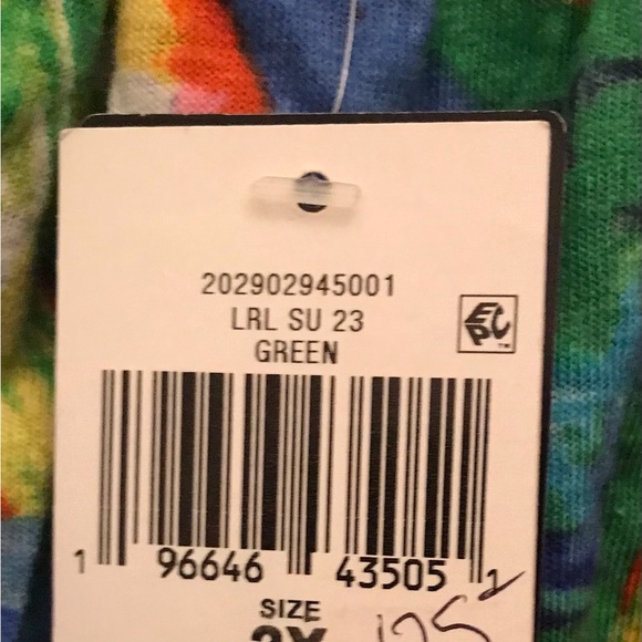 Lauren by Ralph Lauren Floral belted top with elastic neck line.  Brand New 3X - Picture 4 of 7